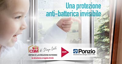 Linea di vernici in polvere anti-batteriche per infissi di Ponzio Aluminium design