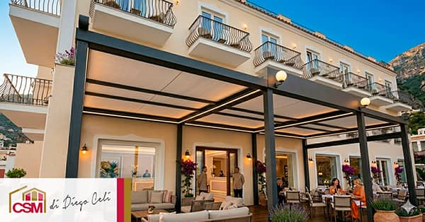 Le pergotende per gli spazi esterni hospitality