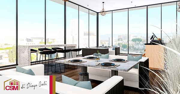 Vetrate panoramiche personalizzate per locali commerciali